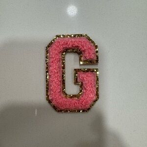 Stoney Clover Lane Pink and Gold Letter G Patch